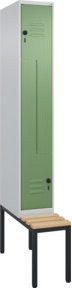 C+P Z-Spind Classic PLUS Sitzbank mit 2 Fächern und Sicherheits-Drehriegel, Buche-Hartholz, B/H/T: 212 x 81,5 x 30 cm - Bild 1