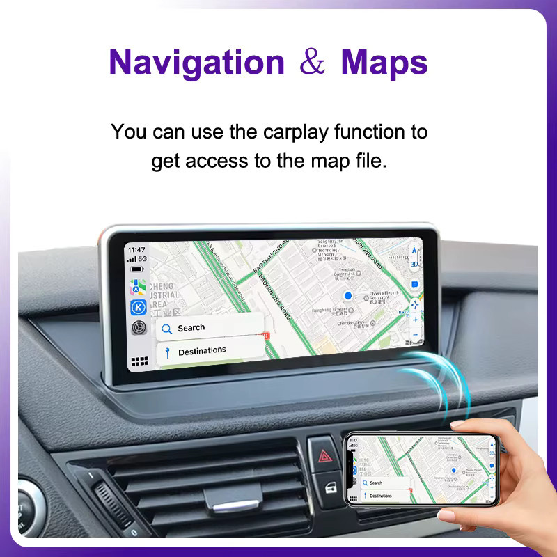 AUTOTOP 10,25 Zoll Linux Wireless Carplay Android Auto Touchscreen Autoradio für BMW X1 E84 2009-2015 CIC-System, Schwarz - Bild 5
