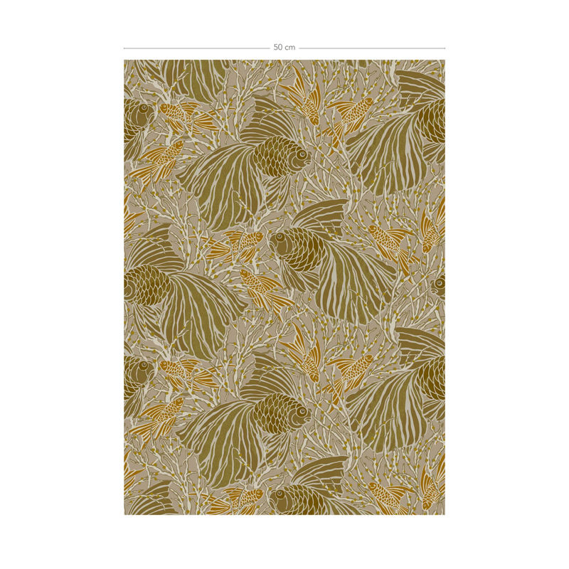 Isidore Leroy Tapete Cyprins Doré in Gold mit floralem und botanischem Design - Bild 2