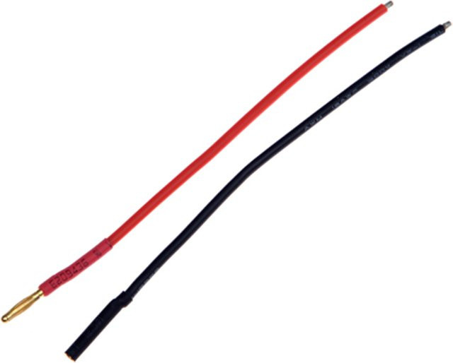 1 Paar Gold Bananenstecker 2mm mit Silikon Pigtail Ladekabel 18 AWG in Rot und Gold - Bild 1