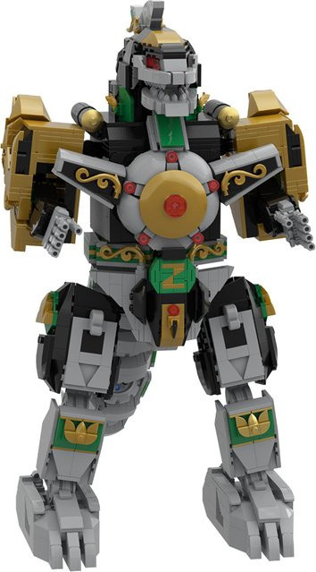 MOC Dragonzord Bausteine Modell, Action-Roboter, Dinosaurier - Bild 1