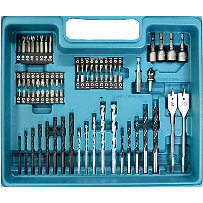 Makita Schlagbohrmaschine HP1631KX3 in Schwarz mit 74-tlg. Zubehörset und Koffer, 710 W - Bild 2