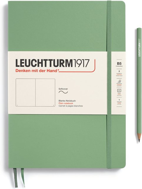 LEUCHTTURM1917 Notizbuch Composition blanko Softcover B5 Salbei - Bild 1