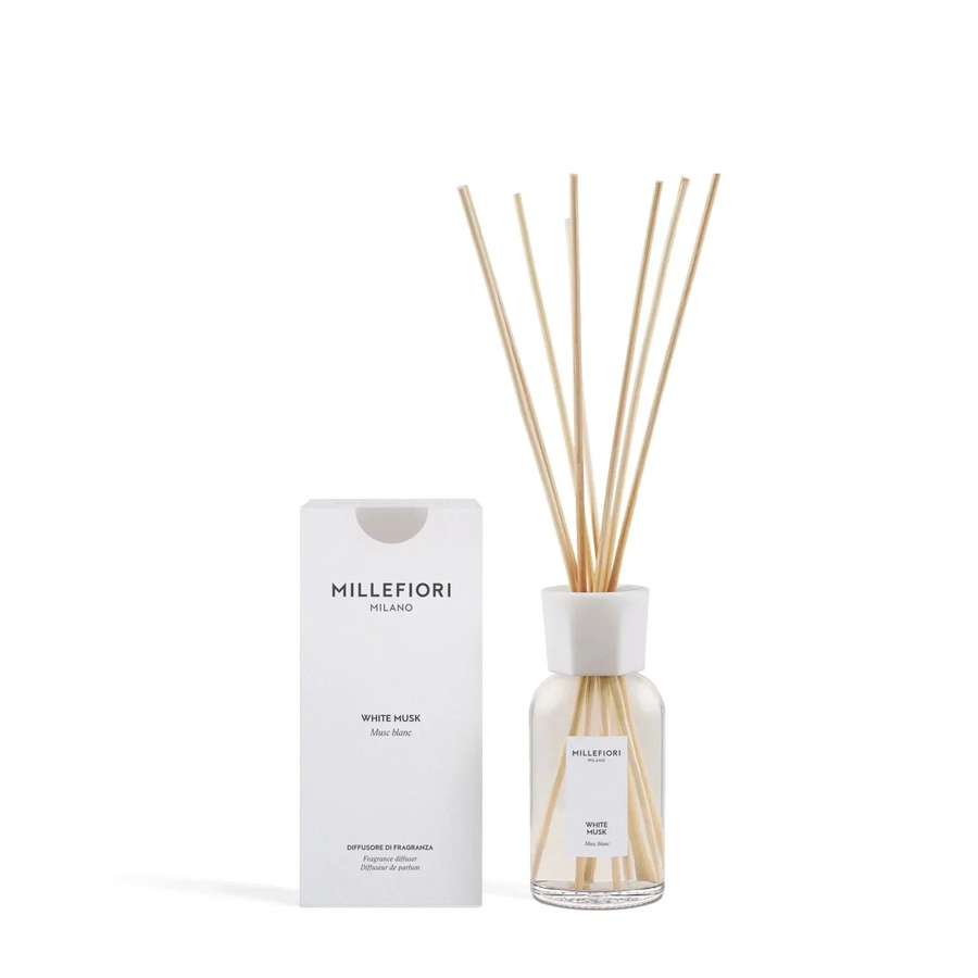 Millefiori Milano Raumduft-Diffusor Weißer Moschus mit Stäbchen 250 ml Weiß - Bild 1