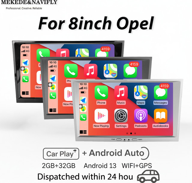 MEKEDE Android 13 Autoradio mit 8 Zoll Display, GPS und Carplay für Opel Astra H J, Vectra, Vauxhall Antara, Zafira, Corsa C D, Vivaro und Meriva, Schwarz - Bild 1