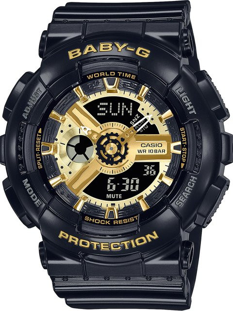 Casio Baby-G Armbanduhr, Analog-Digital, Quarz, Kunststoff, Schwarz, 43 mm, Herren - Bild 1