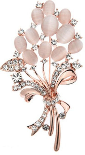 YIRAN Jewelry Brosche Ähre Blume, Strass, beige, Damen - Bild 1