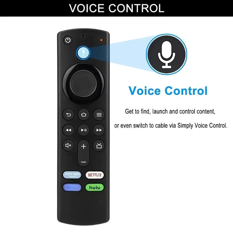 L5B83G Bluetooth-Sprachfernbedienung Ersatz-Controller in Schwarz kompatibel mit TV Stick 4K Max Lite Cube Streaming-Geräten - Bild 5