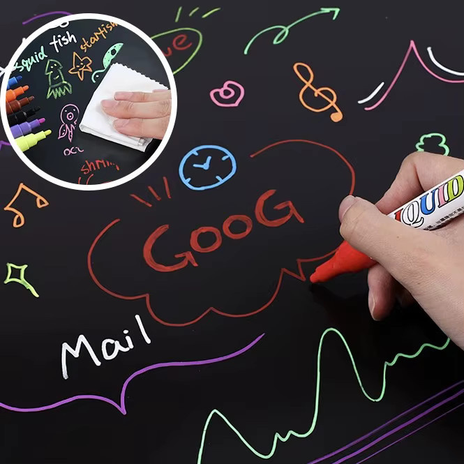 12 Stück Neonfarbene Flüssigkreidemarker in Multicolour für Tafeln, Glasfenster und Whiteboards mit Bullet-Spitze - Bild 4