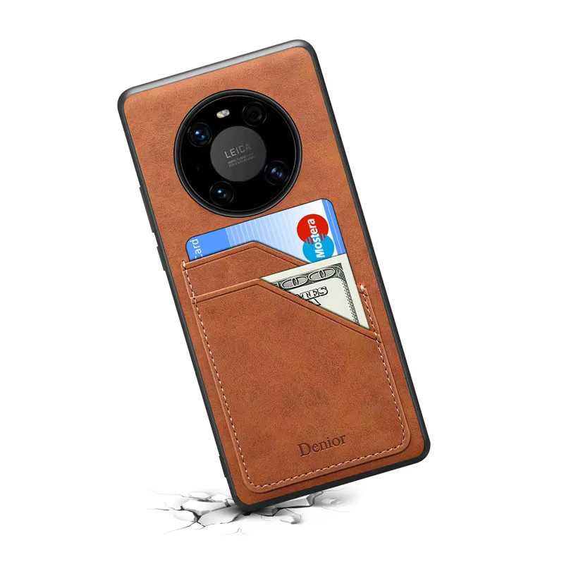 Eucagr Luxus Leder Brieftasche Telefonhülle mit Kartenfach für Honor 100 Pro und Honor Magic 6 Pro in Schwarz oder Braun - Bild 2