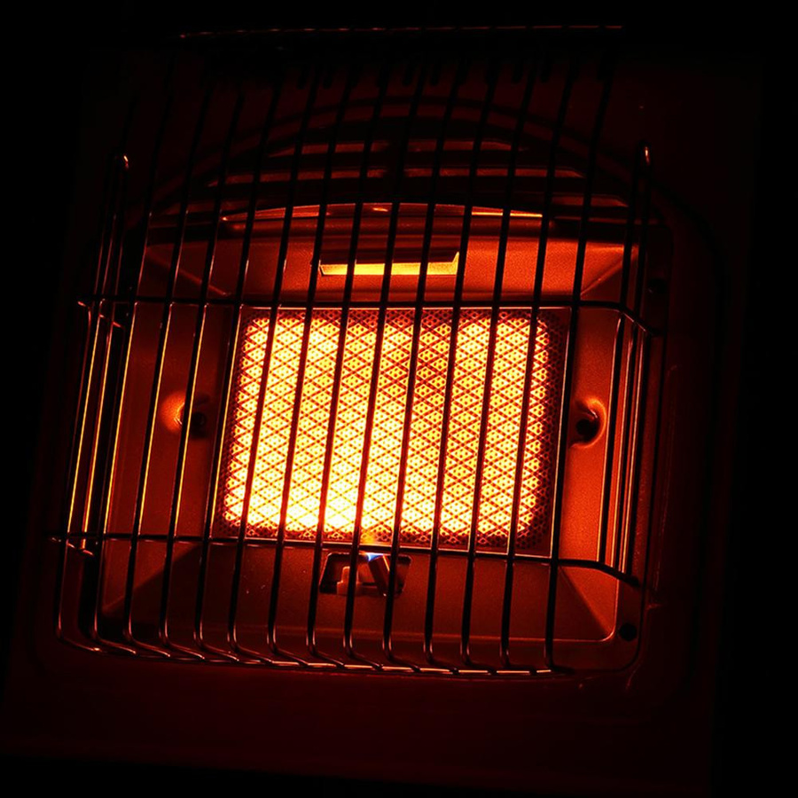 Tragbare Gasheizung Headecoration JY-Q1000 mit 1,7 kW Leistung, multifunktionale Keramikheizung aus Eisen in Orange - Bild 5