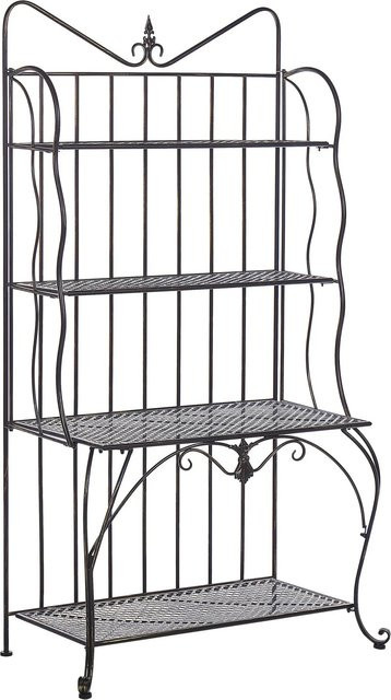 Beliani Badezimmerregal PAVONA in Schwarz und Gold aus Metall im Retro-Design, B/T/H: 50 x 94 x 170 cm - Bild 1