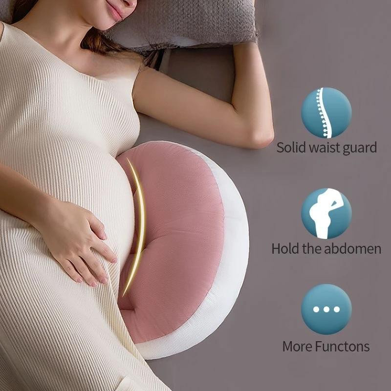 Ergonomisches U-förmiges Mutterschaftskissen aus Polyester zur Linderung von Bauch- und Rückenschmerzen mit Lendenwirbelstütze - Bild 2