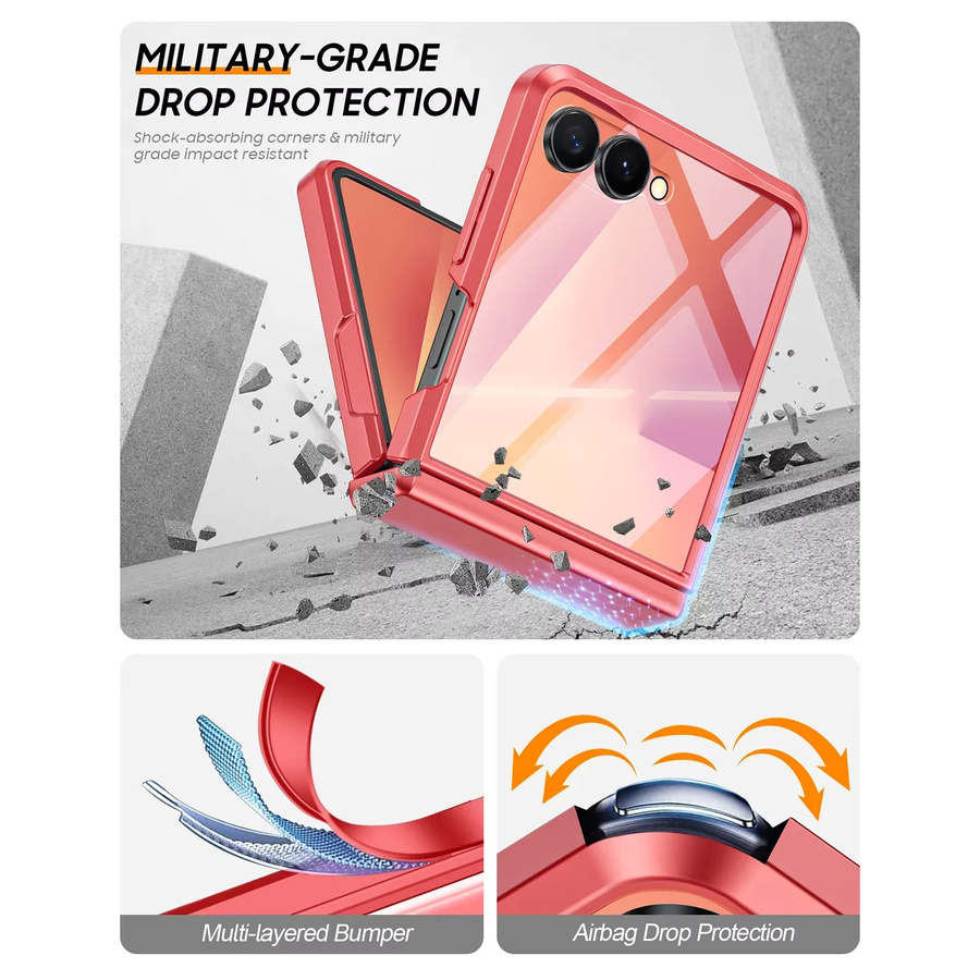 BANGZAO Halloween Schutzhülle für Galaxy Z Flip 7 in Orange mit Scharnierschutz und rutschfester Textur - Bild 2