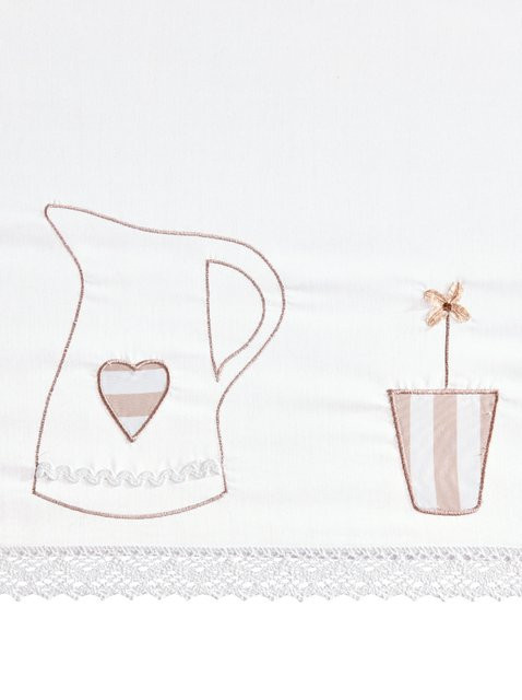 Heine Home Querbehang aus Polyester in Weiß-Beige, semi-transparent, Breite: 90 cm - Bild 1