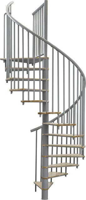 Minka Spindeltreppe Switch in Eiche Grau mit Durchmesser: 120 cm für eine Raumhöhe bis 295 cm - Bild 1
