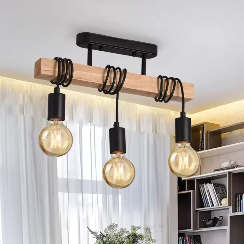 JOYINLED Retro Kronleuchter Deckenleuchte aus Holz in Multicolour für Wohnzimmer, Esszimmer und Schlafzimmer - Bild 2