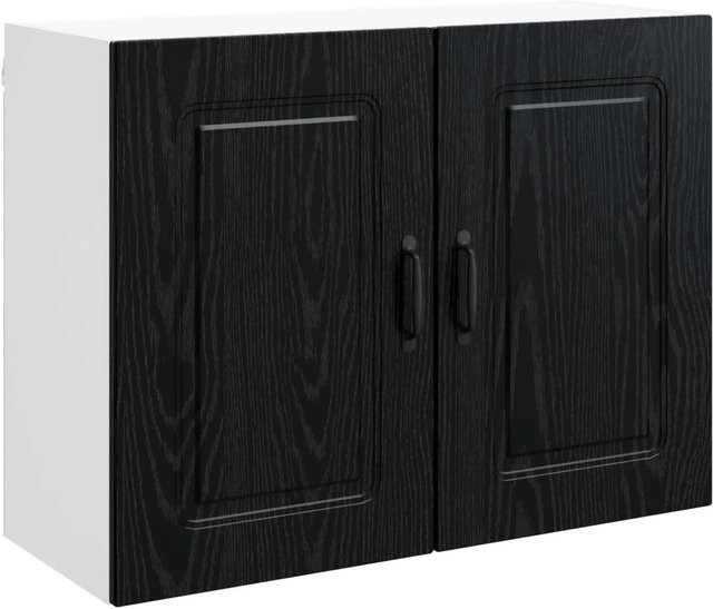 vidaXL Küchenschrank Kalmar in Eiche Schwarz, Wandmontage, B/T/H: 80 x 31 x 60 cm - Bild 1