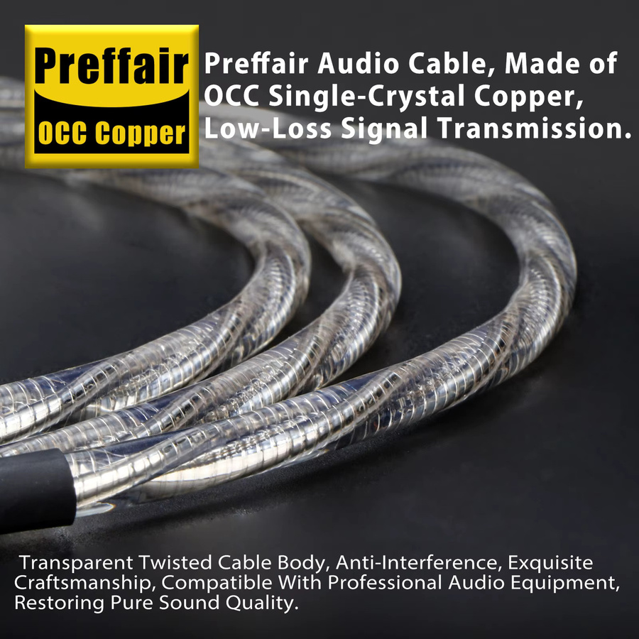 Preffair AES/EBU Koaxiales Digitalkabel 110 Ohm OCC mit versilberten Leitern und Kohlefaser XLR-Steckverbindern in Silber - Bild 3