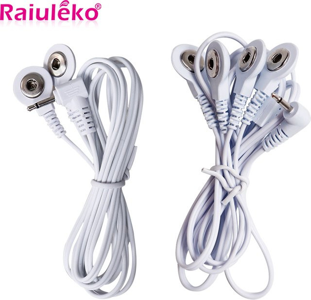 Raiuleko Ersatz-Maschinenhandschuhe mit 3,5 mm Jack für TENS-Akupunktur-Muskelstimulator in Weiß - Bild 1