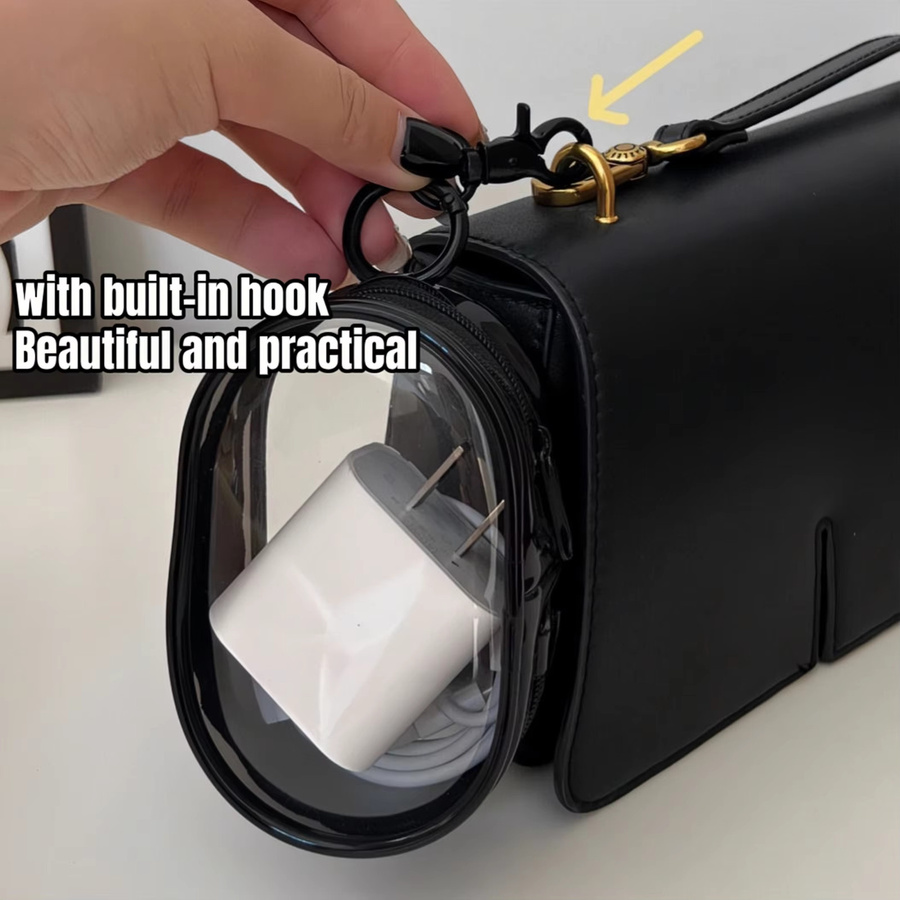 Transparenter Ladekabel-Organizer als praktischer Schlüsselanhänger für Reisen und Rucksäcke in Weiß - Bild 3