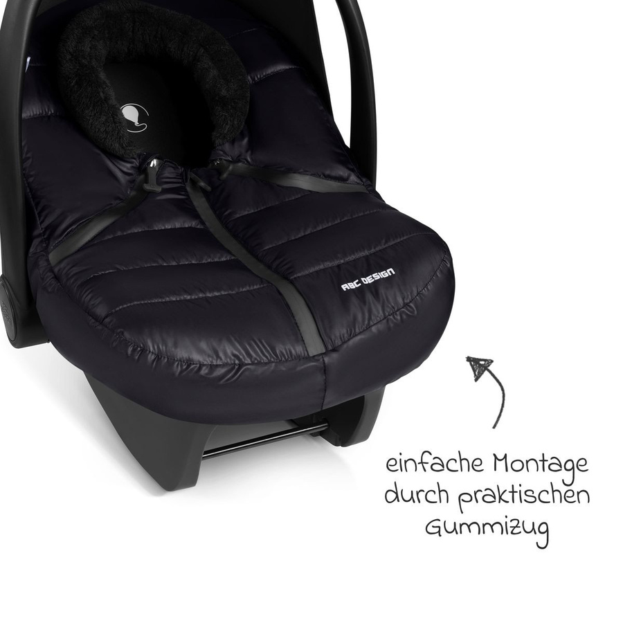 ABC Design Winterfußsack Fleece Cover für Babyschale Tulip in Schwarz - Bild 6