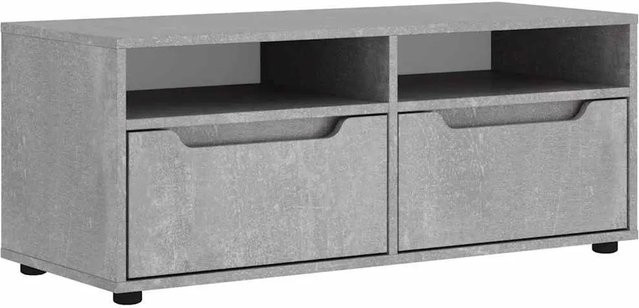 vidaXL TV-Schrank VISNES in Betongrau, Wandmontage, Holzwerkstoff, B/T/H: 100 x 40 x 38 cm - Bild 1