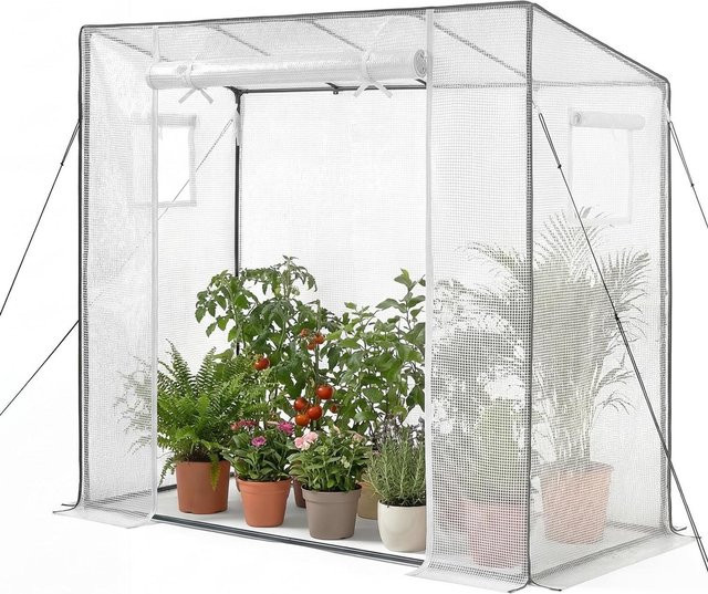 Buying Solutions, MB Gewächshaus zum Reingehen mit Fenstern und aufrollbarer Reißverschlusstür, transparent, B/T/H: 195 x 77 x 168 cm - Bild 1