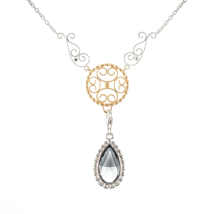 Collier Signature, 925 Silber, teilvergoldet, anthrazit, Damen - Bild 1