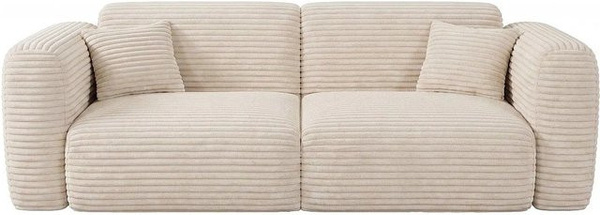 Maison Céphy Schlafsofa Pogni in Beige mit Breitcord-Samt, Breite: 240 cm