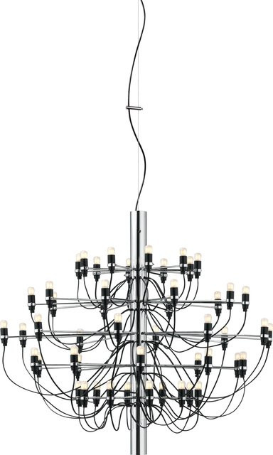 Flos 2097 50 Frosted Bulbs Pendelleuchte in Silber mit transparenten Leuchtmitteln - Bild 1