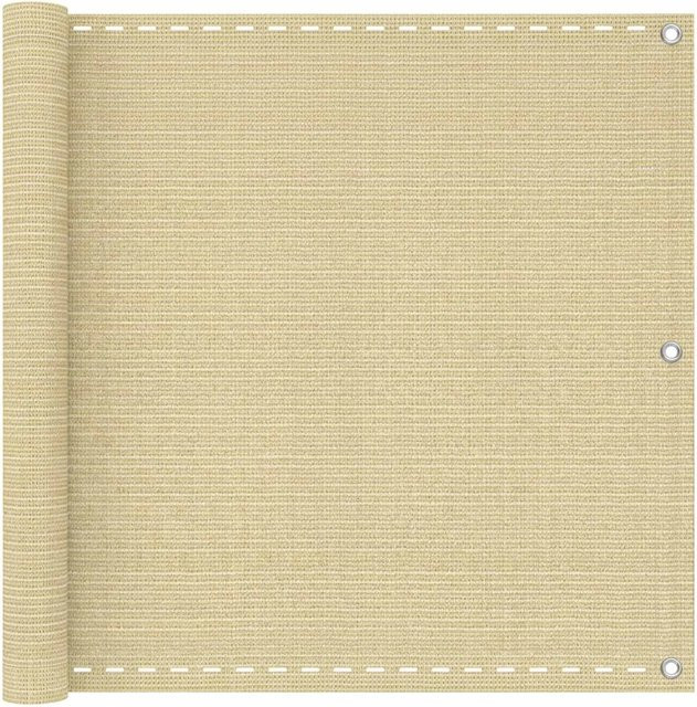 vidaXL Balkonsichtschutz aus HDPE und Aluminium in Beige, Höhe: 90 cm, Breite: 1000 cm - Bild 1