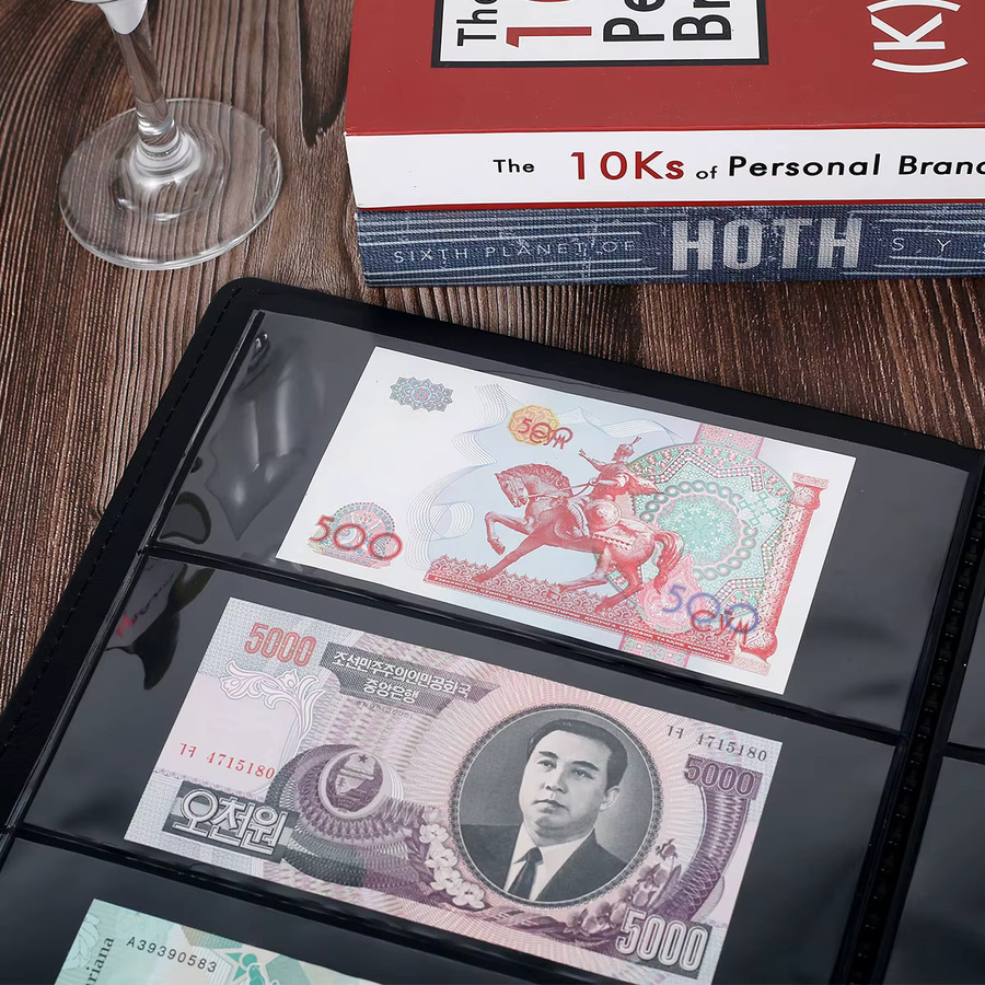 Banknote World Currency Collection Album Schwarz aus Kunststoff zum Sammeln von Papiergeld - Bild 4
