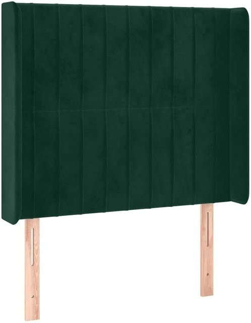 vidaXL Kopfteil mit Ohren in Dunkelgrün aus Samt, B/T/H: 83 x 16 x 128 cm - Bild 1