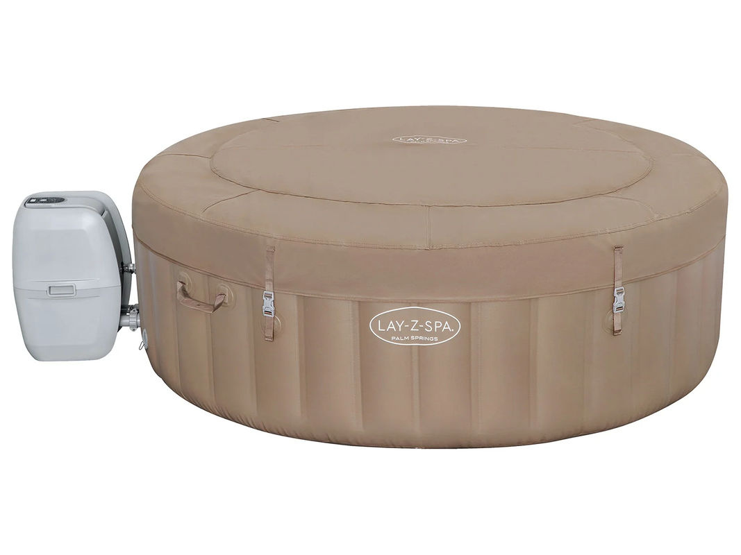 Bestway Lay-Z-Spa Palm Springs aufblasbarer Whirlpool rund in Beige, Durchmesser: 196 cm, Höhe: 71 cm - Bild 3