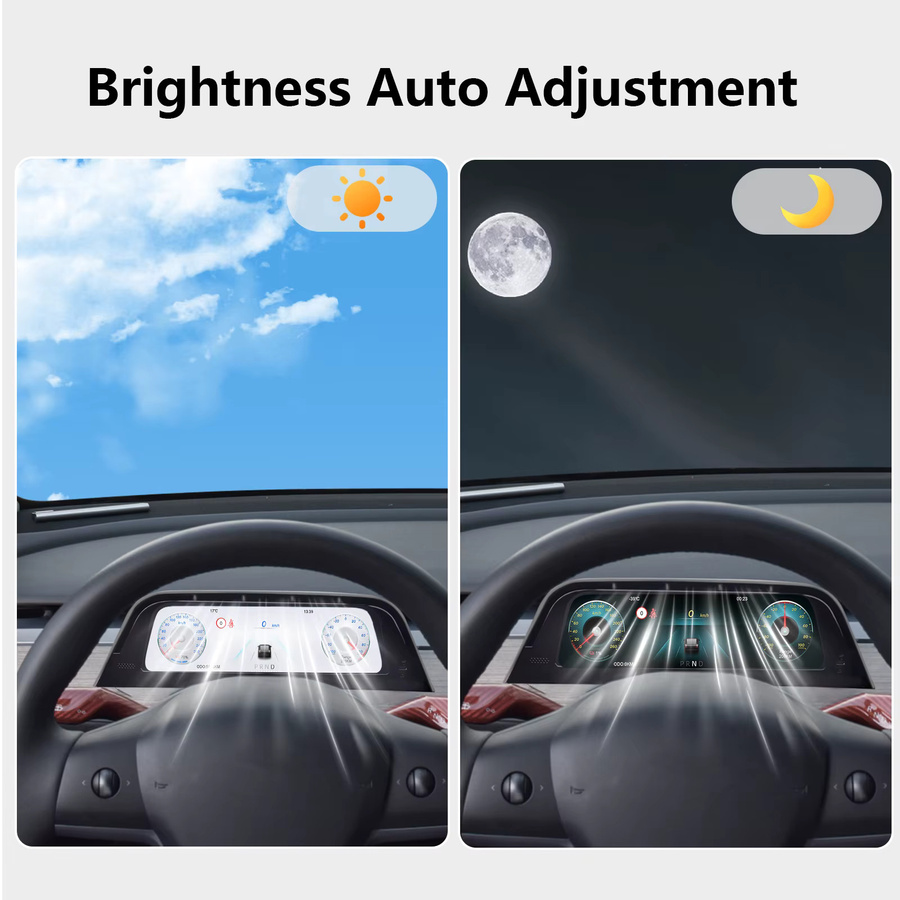 Onlysay Head-Up-Display mit Touchscreen und kabellosem CarPlay für Tesla Model 3 Highland, Model Y und Juniper in Schwarz - Bild 5