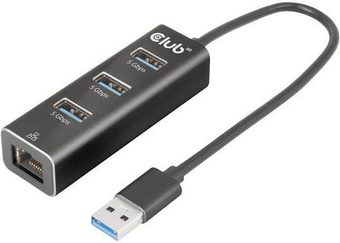 Club3D CSV-1430A USB 3.2 Gen 1 auf RJ45 Ethernet Adapter Schwarz - Bild 1