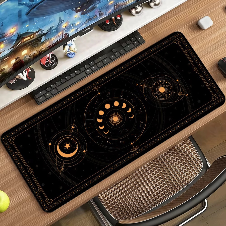 Art C Celestial Oracle Mauspad in Schwarz, rutschfeste Gamer-Computermatte für Schreibtisch und Laptop - Bild 5
