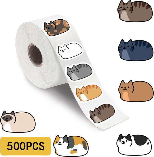 500 Stück Kawaii Cartoon Katze Aufkleber wasserfest für Skateboard, Laptop und Gepäck in Multicolour - Bild 1