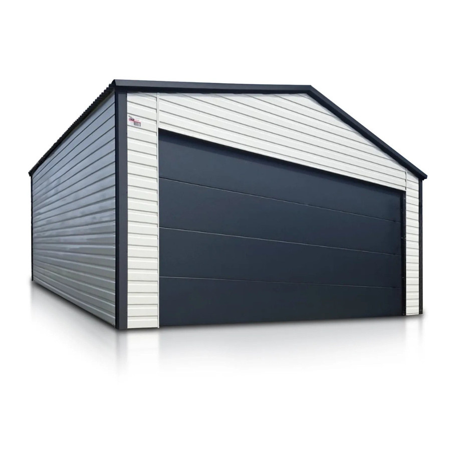Liderstal Doppelgarage Standard aus Trapezprofilblech mit Seitengiebel und Sektionaltoren in Weiß, B/T: 600 x 580 cm - Bild 2