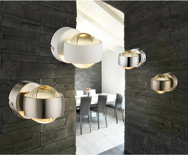 Globo LED-Wandleuchte RANDI in Nickel matt mit Glas und Metall, B/H/T: 7,5 x 7 x 10 cm - Bild 1