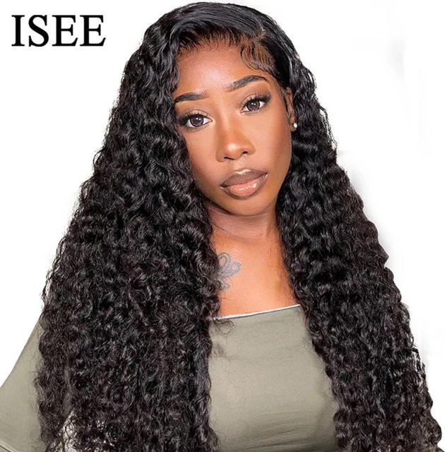 ISEE Wear Go Wig Brasilianische Deep Wave Echthaarperücke, 7x5 HD - Bild 1