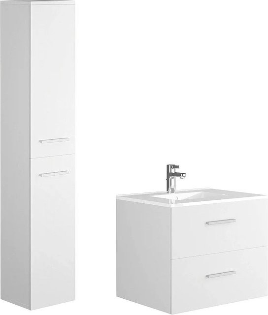 Vente-unique Badmöbel-Set Kayla in Weiß mit zeitlosem Design, Breite: 60 cm - Bild 1