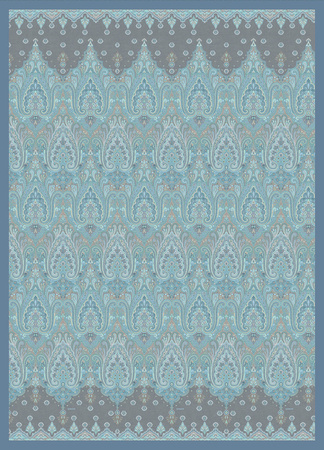 Bassetti Plaid ISOLABELLA in Azzurro Blau mit Ornamentmuster aus Baumwolle und Polyester, OEKO-TEX Standard 100 zertifiziert