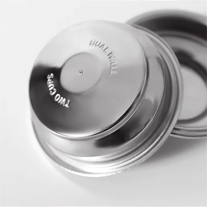 YUAN-ECT Doppeltasse-Kaffeemaschine mit Druckfilterkorb für Haushaltskaffeemaschinen, Silber, 51 mm und 58 mm, 1 Tasse und 2 Tassen - Bild 4