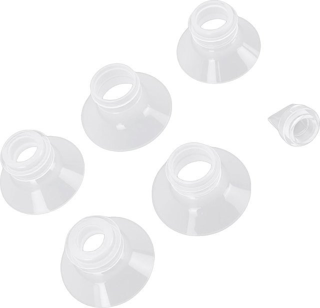 Koogeelife 5er Set Schnabelventile Flansch-Einsätze aus Silikon in Transparent für elektrische Pumpen, Durchmesser: 13 mm, 15 mm, 17 mm, 19 mm, 21 mm - Bild 1