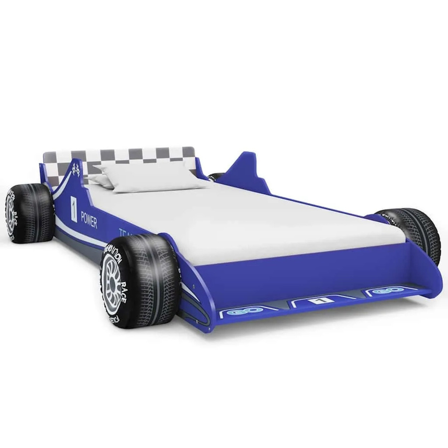 vidaXL Kinderbett im Rennwagen-Design in Blau mit B/T/H: 90 x 200 x 47 cm - Bild 2