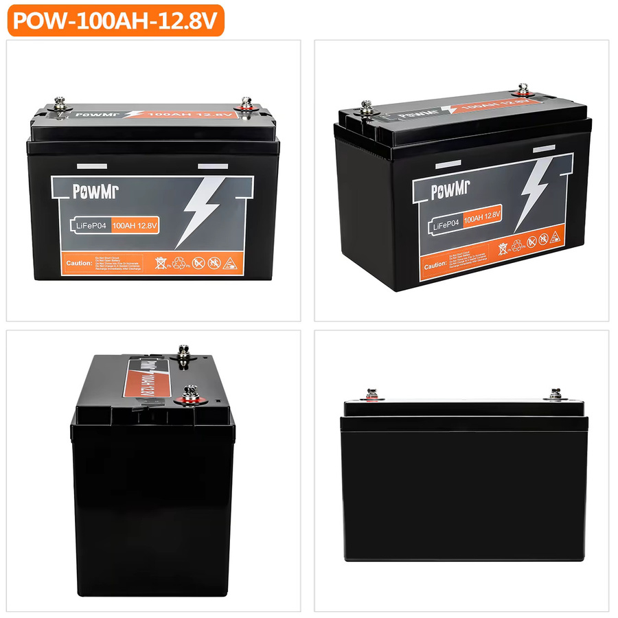 POWMr LiFePO4 Batterie 12V 100Ah 1280Wh mit integriertem BMS in Schwarz - Bild 7