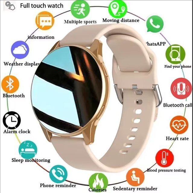 DIXSG Smartwatch, Schwarz, Roségold, Silikon, Unisex, Wasserdicht - Bild 1