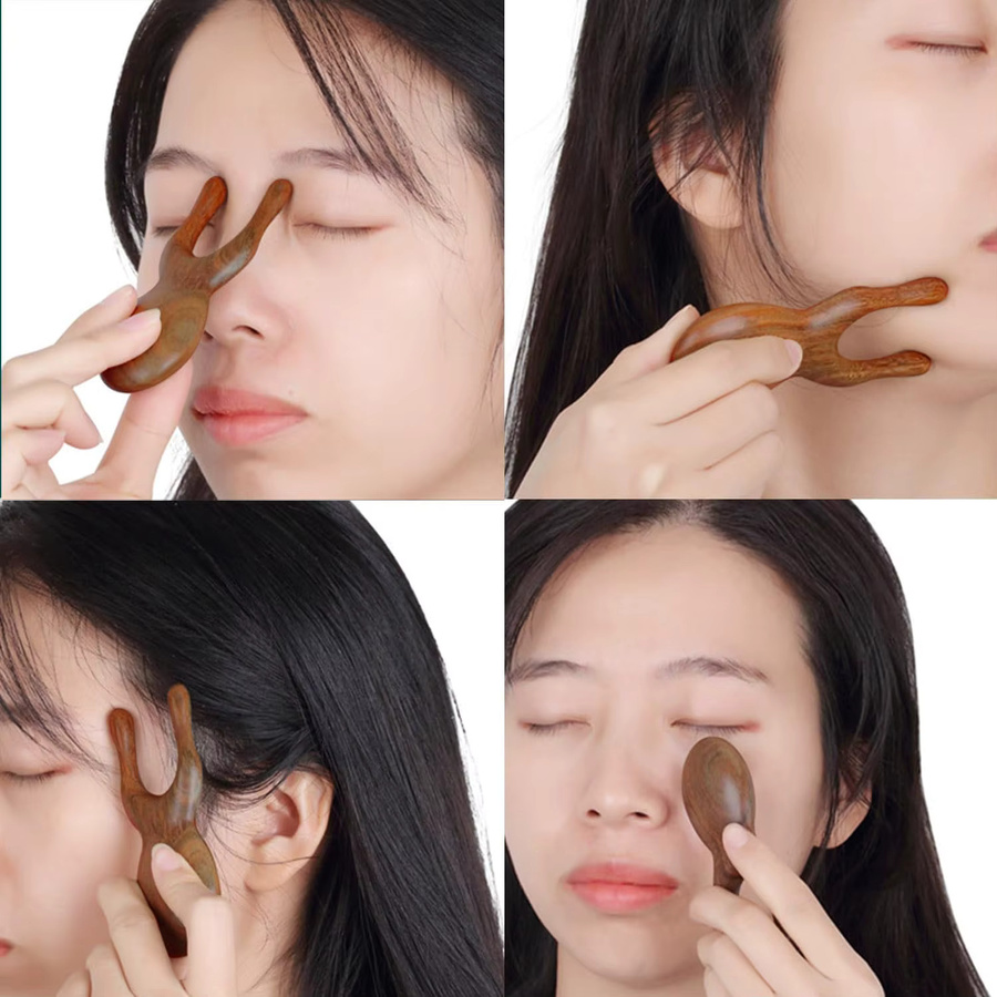 MBaowant Gua Sha Massage Werkzeug aus Holz, Unisex, für Augen und Gesicht - Bild 5